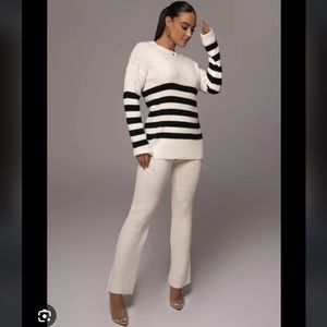 House Of Harlow 1960 Ribbed High-Rise Bodycon Leggings In Cream Women's S NWOT